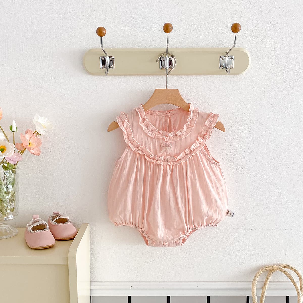 Dianxi Baby Summer Romper for Girls, Super Cute Sleeveless Bodysuit, Infant Summer Thin Sweet Vest Jumpsuit
