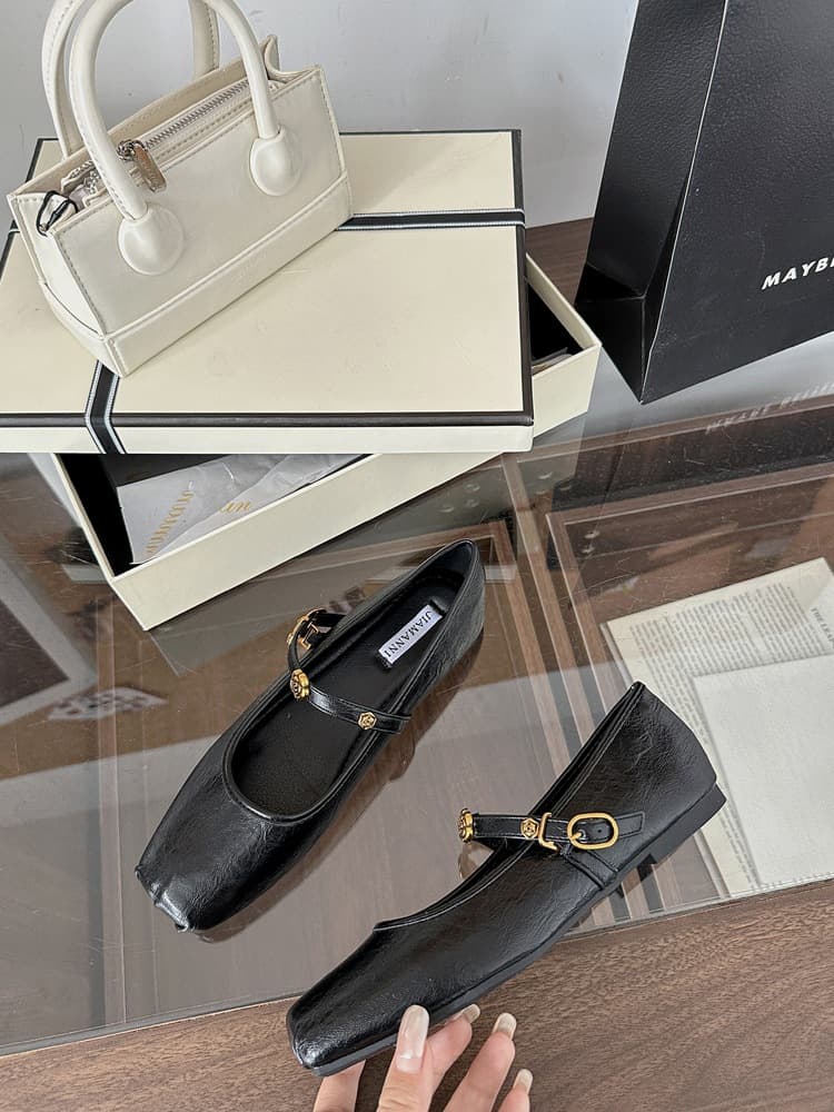 JIAMANNI Japanese-style Square Toe Ballet Flats for Women 2026 Spring/Autumn Mary Jane Shoes