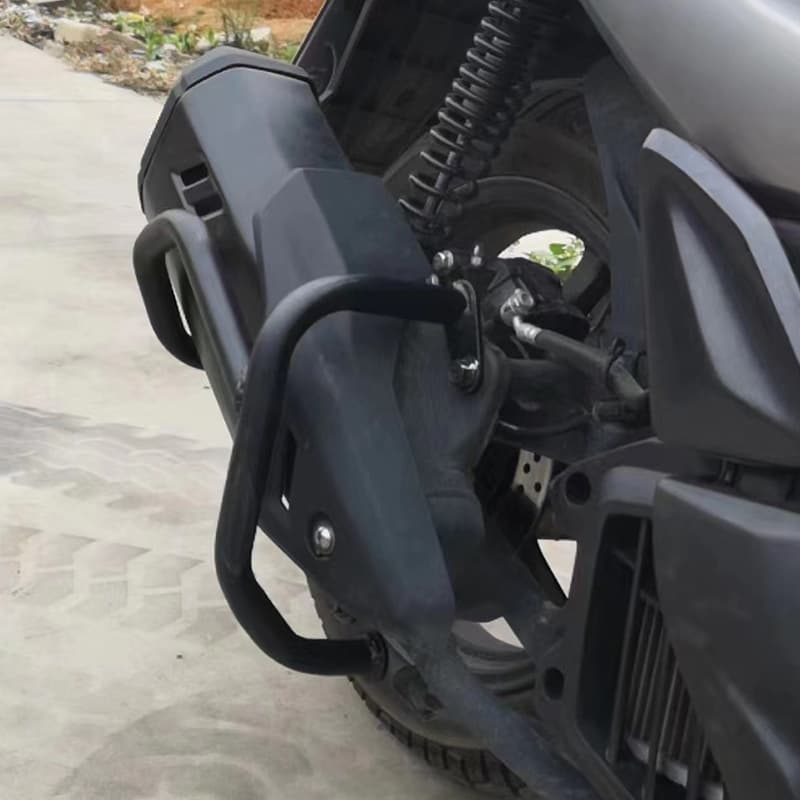 Motorcycle Exhaust Guard Bar Compatible with Haojue UHR150, Matte Black, Damage-Free Installation, Anti-Collision and Anti-Scald