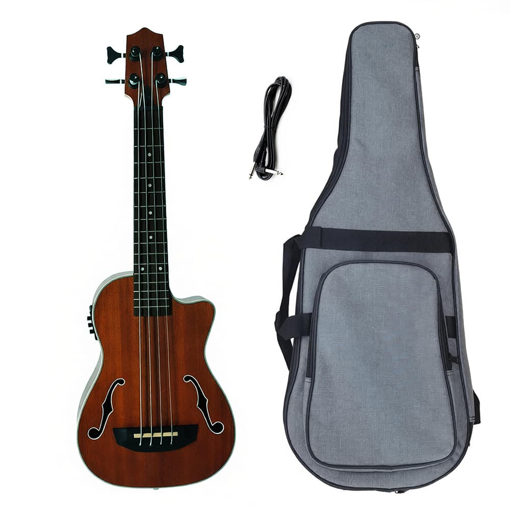 30-Inch 4-String U-Bass Mahogany with Pickup, Bass Ukulele Wholesale Beginner Entry-Level Instrument