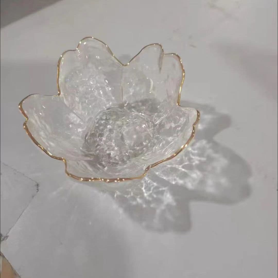 Beautiful Japanese-style Cherry Blossom Seasoning Dish, Glass Sauce Dish, Hammered Pattern Dish, Vinegar Dish, Hot Pot Dipping Dish
