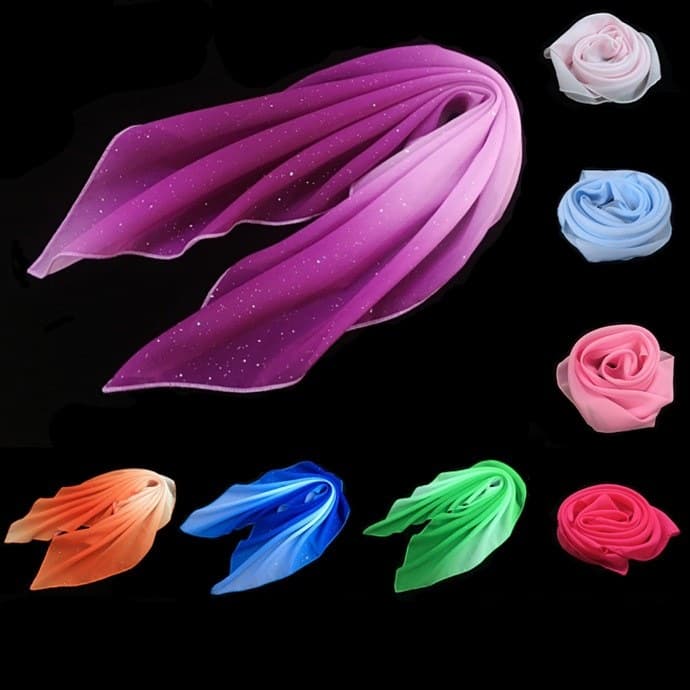 Dance Scarf Small Square Scarf Handkerchief Jiaozhou Yangge Dance Gauze Handkerchief Feng Su Yu Yi Chiffon Performance Prop