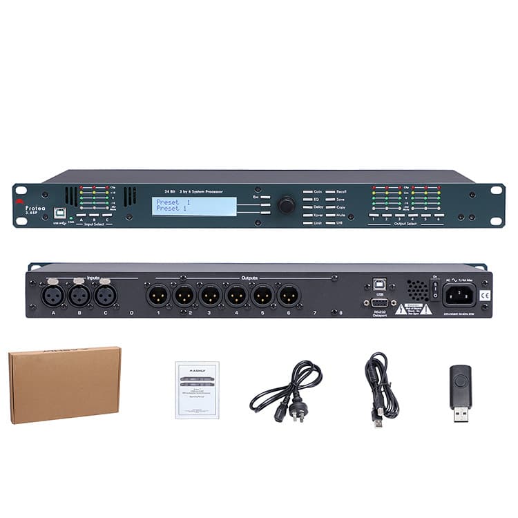 3-in 6-out Professional Digital Audio Processor 3.6SP for Stage Performance and Speaker Processing