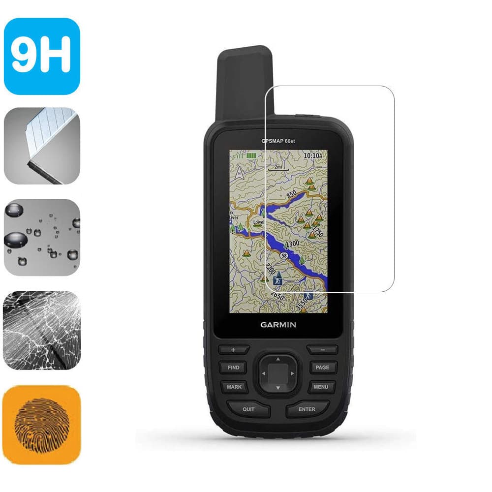 Compatible tempered glass screen protector for Garmin GPSMAP 66, 66S, 66ST, and 66i models.