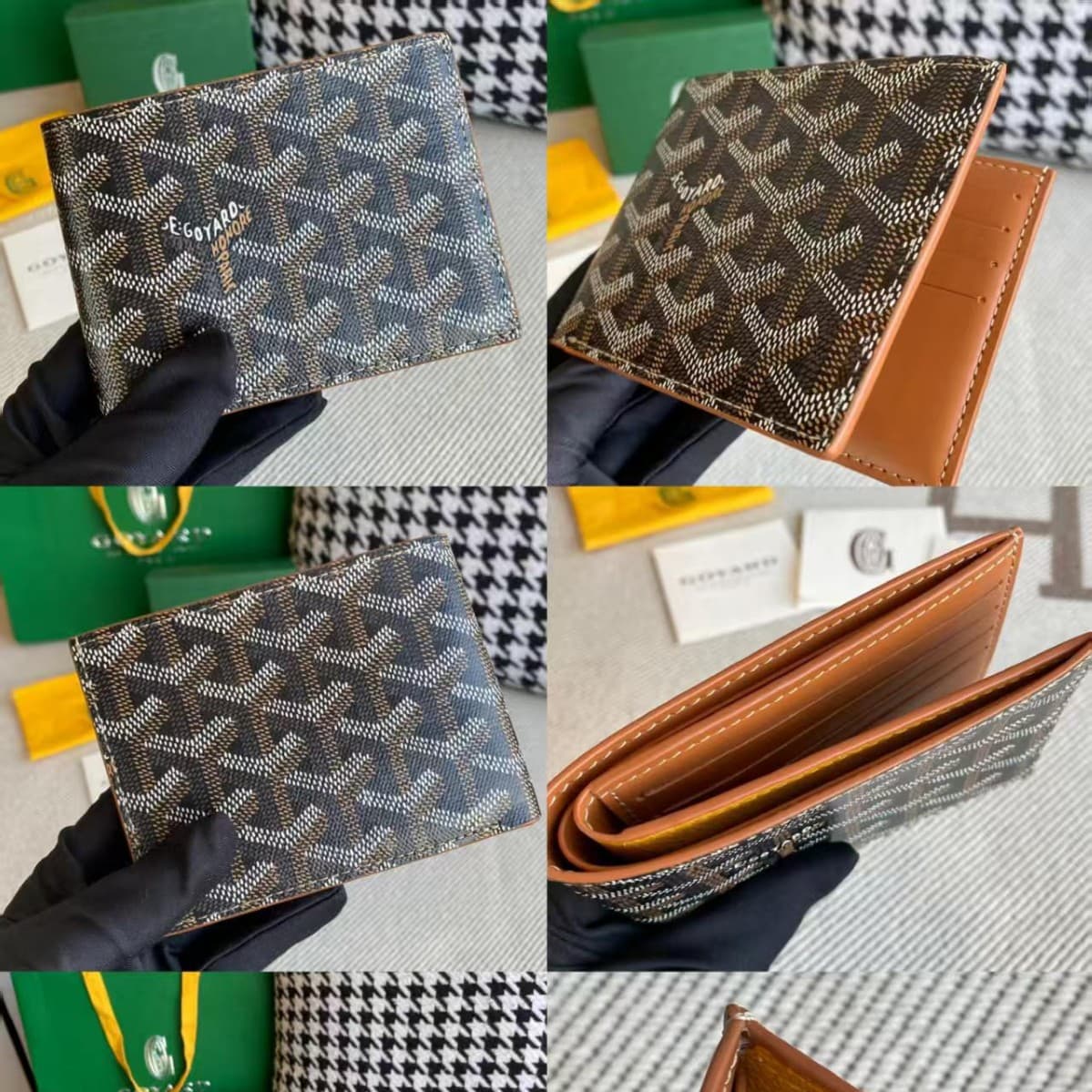 Goya wallet printed short folding card holder genuine pickup card holder business card holder coin purse men and women same style bag