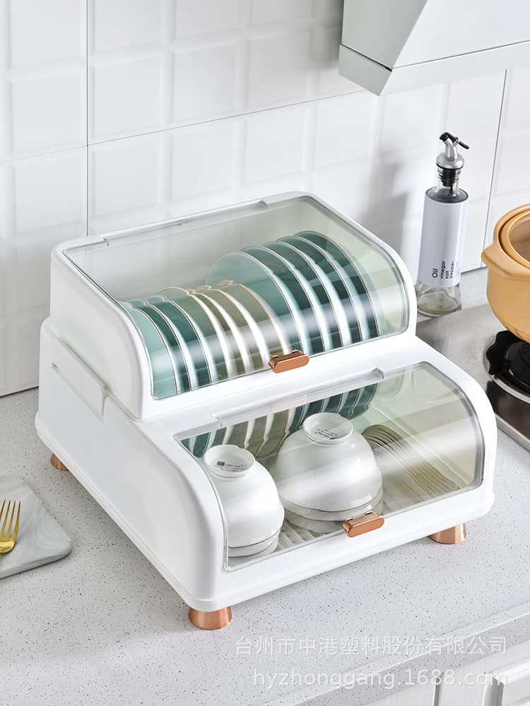 Bowl Rack Household Kitchen Countertop Bowl Storage Rack Dish Storage Rack Drain Rack Multi-Layer Bowl and Chopsticks Storage Box