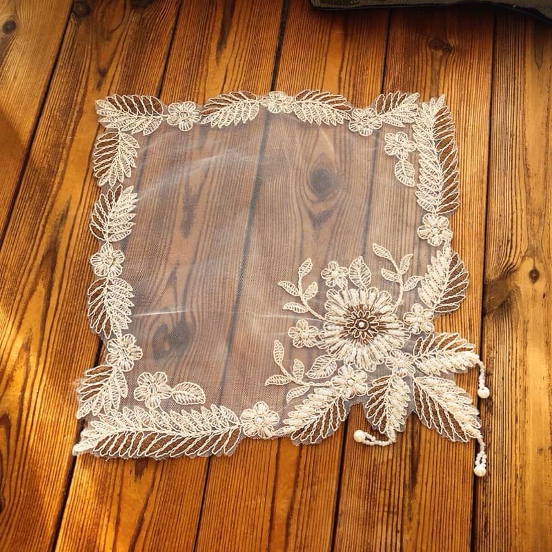 Export European Style Lace Embroidery Handmade Beaded Tea Set and Small Appliance Dust Cover, Decorative Cloth