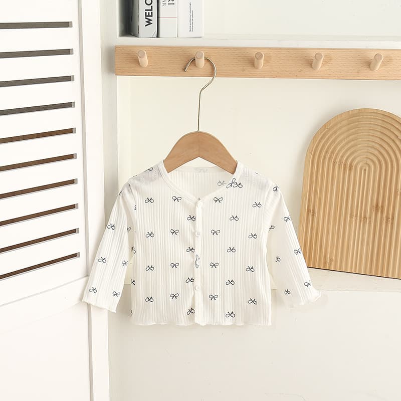 Baby girl sun protection clothing summer thin cute cardigan infant summer clothing one year old new air-conditioned shirt top