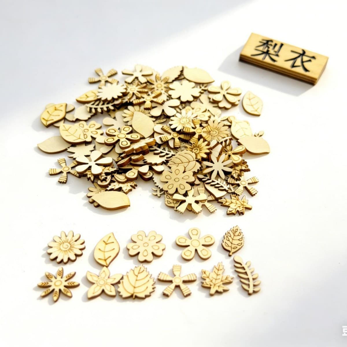 In Stock Wholesale Cross-Border E-Commerce Exclusive New Kids Handmade DIY Painting Graffiti Wooden Flower Leaf Wood Slices