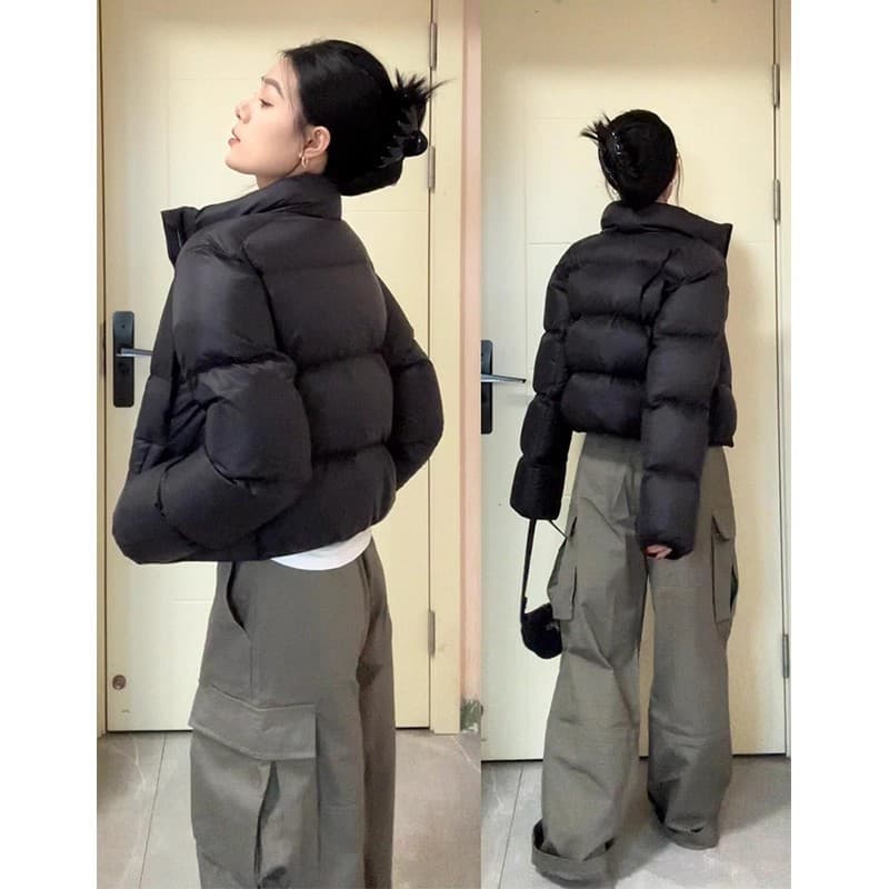 Short Down Jacket Women's White Duck Down American Style Brown Kendall 2025 New Petite Loose Winter Coat Three-Proof