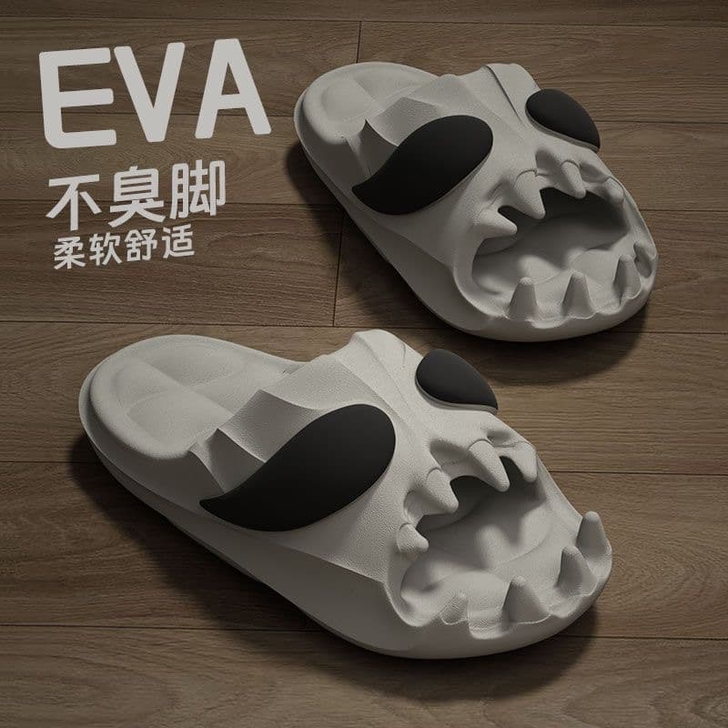 Men's Summer Outdoor Wear Thick Bottom Anti-Slip Wear-Resistant Slippers Beach Sandals Creative Trendy EVA Material Youth Size