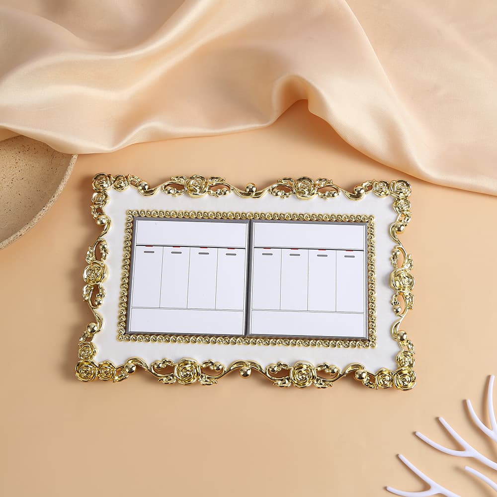 Amazon Double Switch Stickers, Creative Fashion Embossed Edge Decor Frames, European Hotel Style Wall Covers