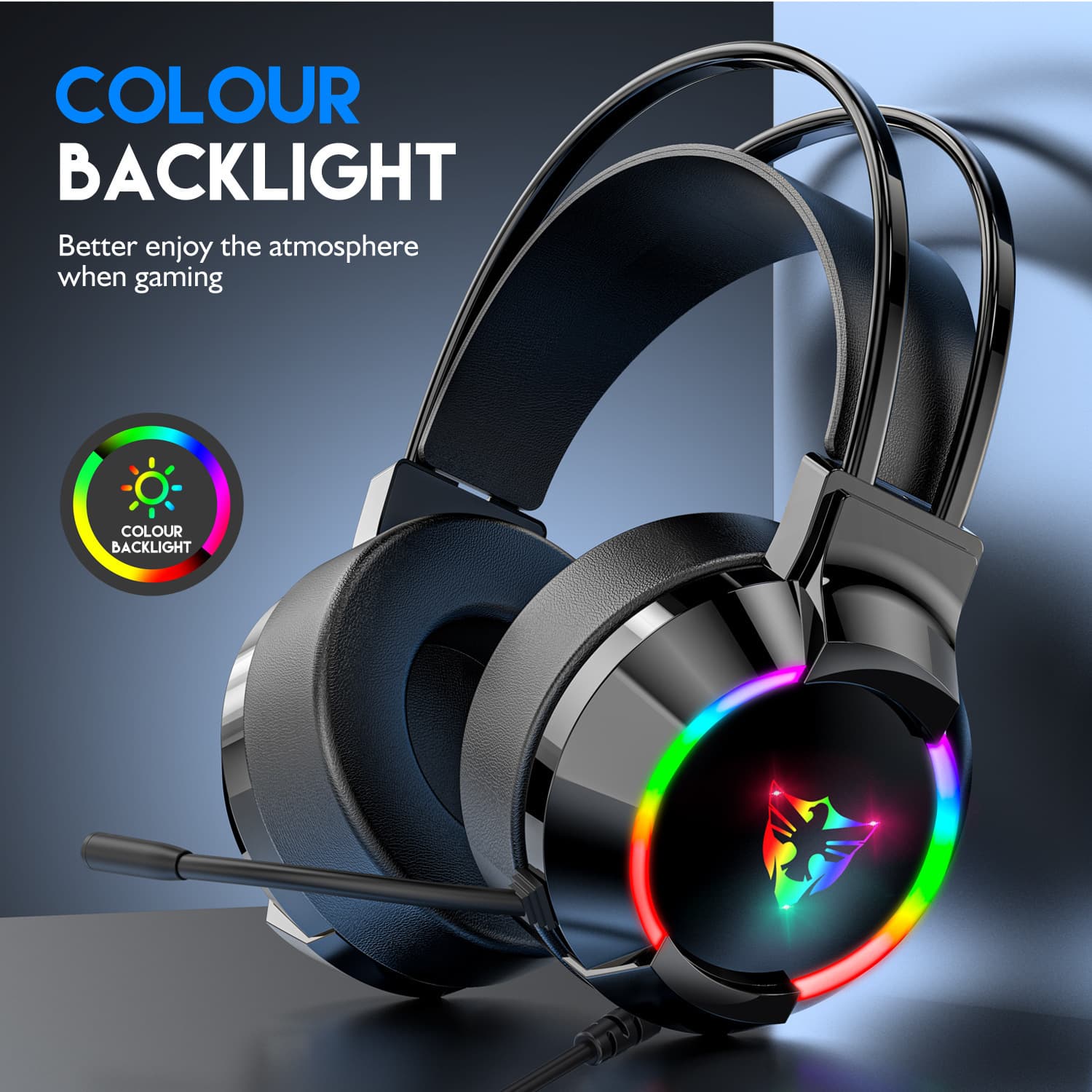 Cross-border Neutral G606 Gaming Headset RGB Lighting Over-Ear 7.1 Wired USB Esports Headphones with Mic