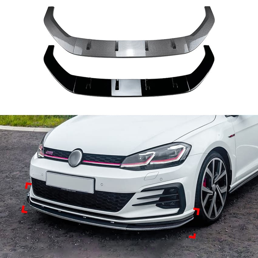 Front Lip Spoiler for Volkswagen Golf 7.5 MK7.5 GTI R Rline 2017-2019