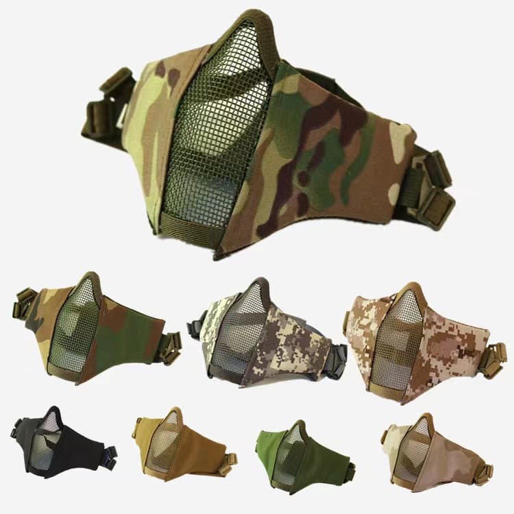 V10 Steel Wire Mesh Mask Outdoor Field Battle Half Face Steel Wire Mesh Airsoft CS Protective Mask New Style