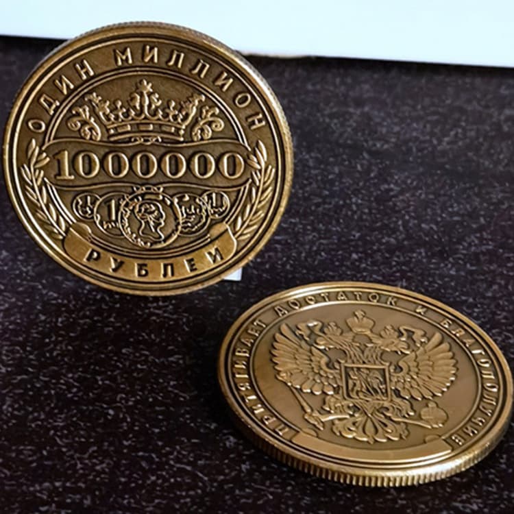 Russian Million Ruble Commemorative Coin Copper Color Wealth Double-Headed Eagle Metal Craft Insurance Sales Bank Gift