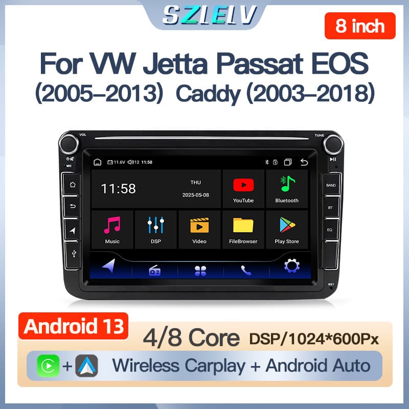Suitable for Volkswagen Sagitar Magotan Jetta Passat B5 Caddy car central control screen navigation reversing image radio