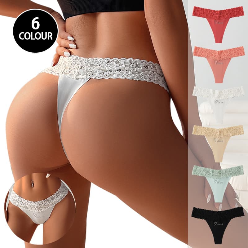 European and American Cross-border Lace Embroidery Sexy Lingerie Panties for Women Plus Size Low Waist Seamless Thong Ladies Triangle Panties