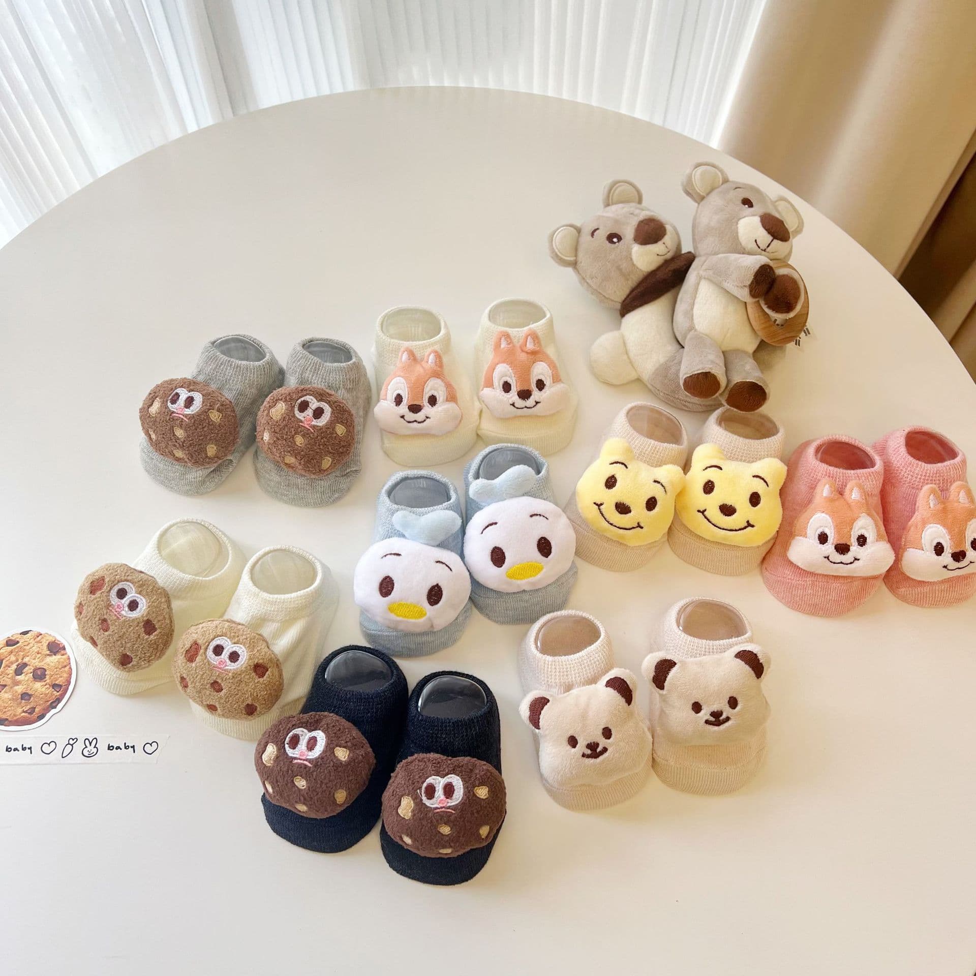 Baby Socks Toddler Walking Floor Socks Cute Cartoon Doll Baby Socks Newborn Non-Slip Low-Cut Boat Socks ins