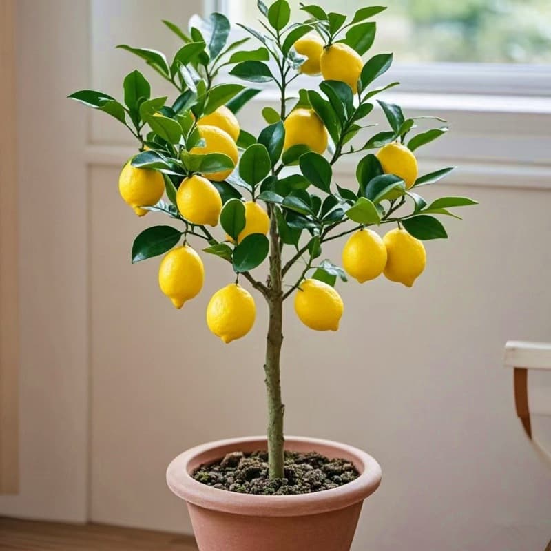 Perfume lemon saplings potted with fruit for four seasons, edible fruit trees, fruit seedlings, indoor planting in the north and south, the current year's results