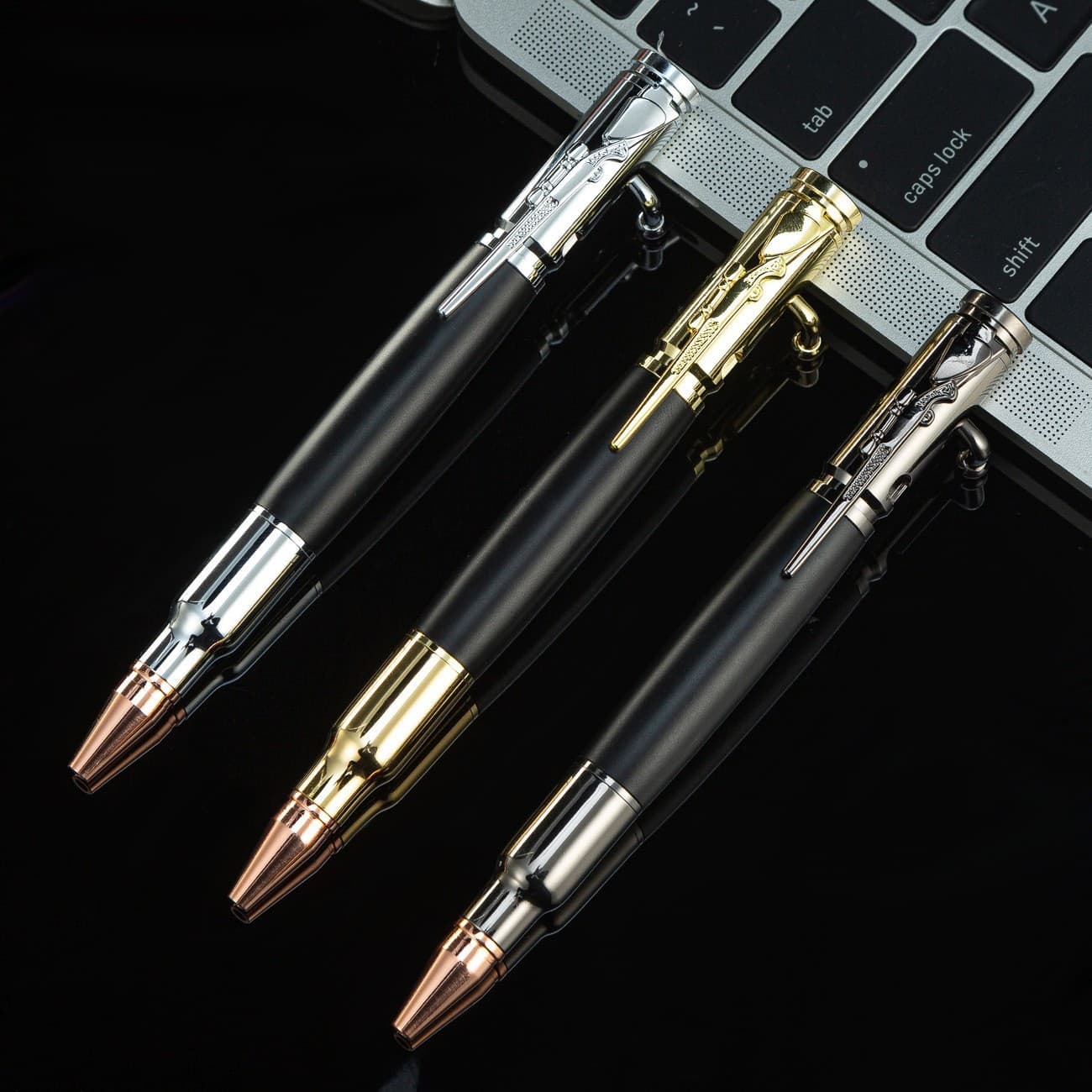 Cross-border spot gun bolt pen multifunctional ballpoint pen creative metal imitation gun pen press machine gun pen printable logo