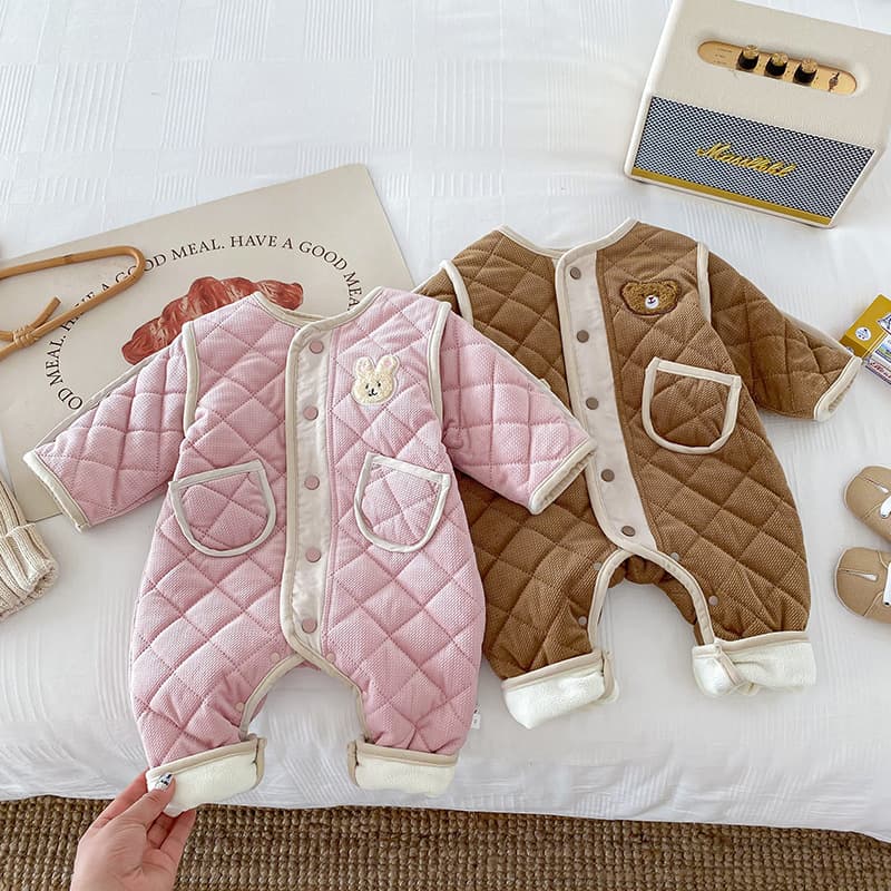 Baby Winter Cotton-Padded Romper, Bodysuit, Thickened Crawling Suit for Boys and Girls, Outdoor Wear