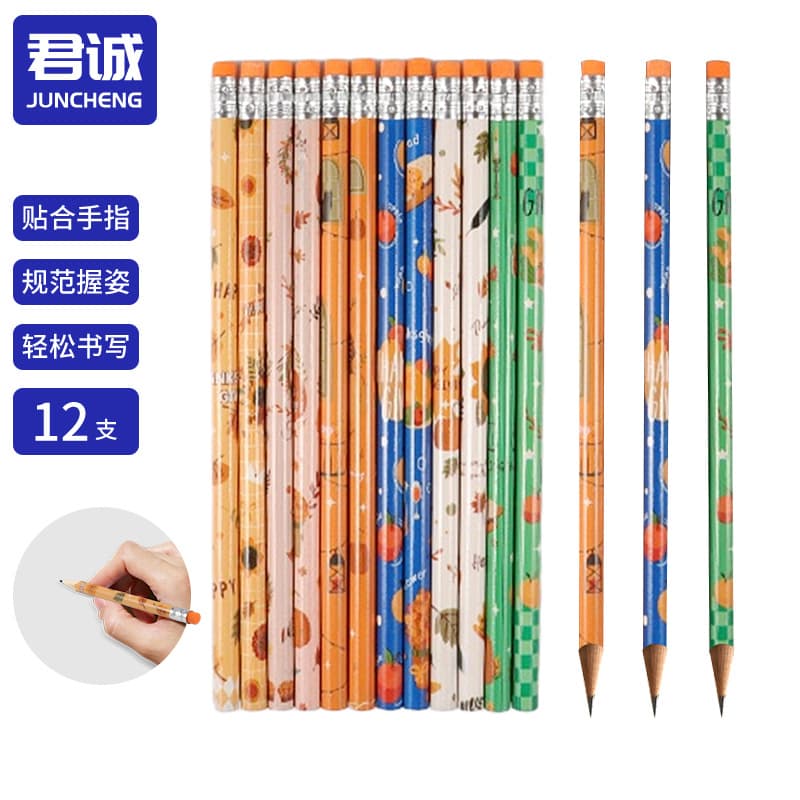 Pencils for primary school students, first grade Thanksgiving series, HB pencil logs, children's painting stationery wholesale refills