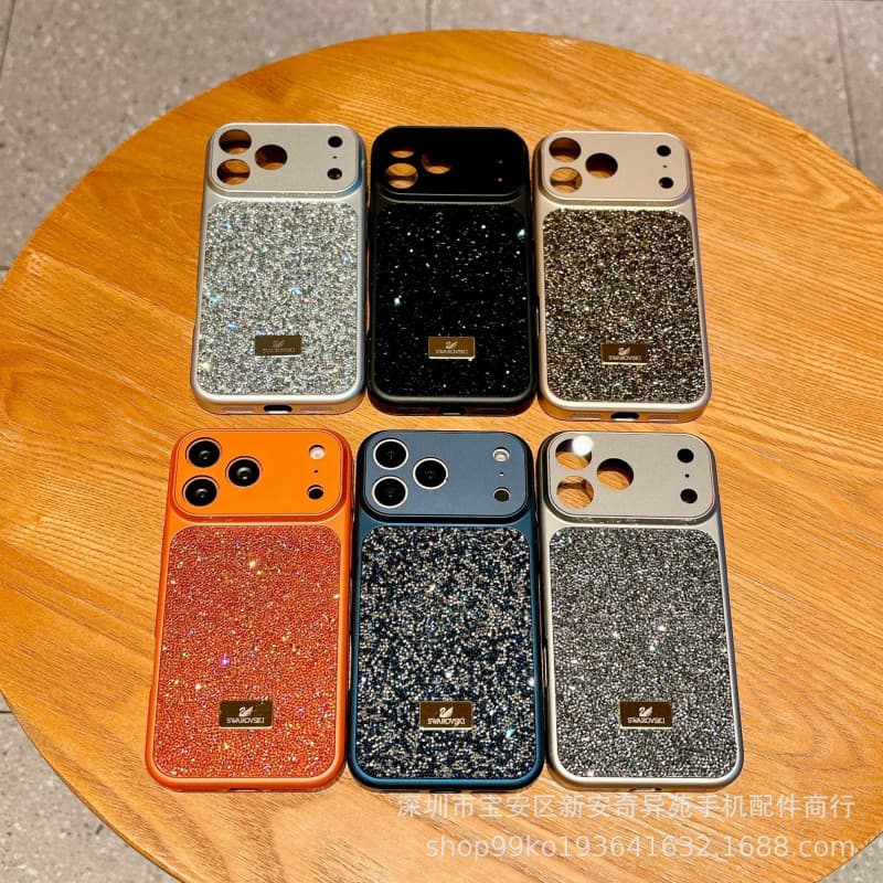 The new 17-second luxury flash diamond mobile phone case is suitable for iPhone 17 Promax full diamond trendy brand Apple mobile phone case