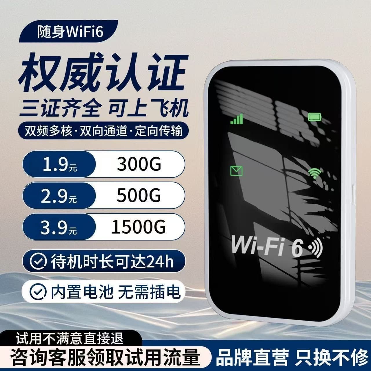 Portable WiFi 6 Router for Outdoor Live Streaming, No Power Plug Needed, Ideal for Rentals, Construction Sites, Dorms