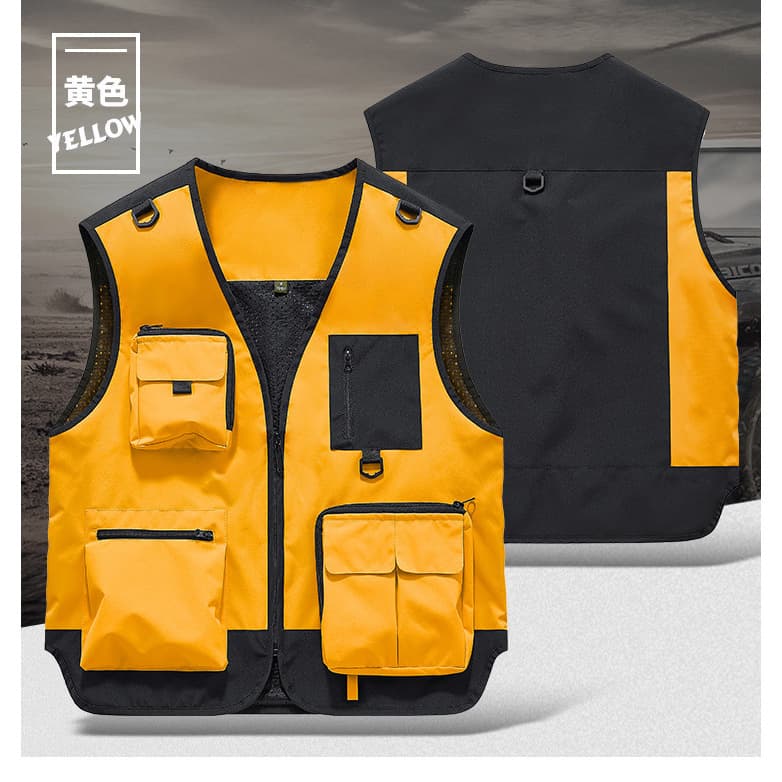 Two-tone Photographer Vest Workwear with Custom LOGO for Film Crew, TV Station, and Staff Team Uniform Vest