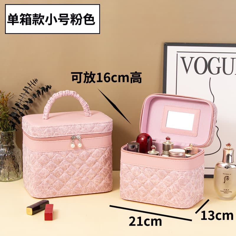 Stylish Large-Capacity Semicircular Handheld Cosmetic Storage Bag Portable Travel Premium Makeup Case Bridesmaid Gift Box