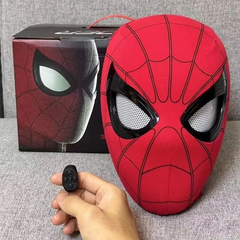 Cross-border Spider-Man Headpiece with Blinking Eyes, Electric Touch Glow Mask, Halloween Cosplay Helmet Mask Toy for Men