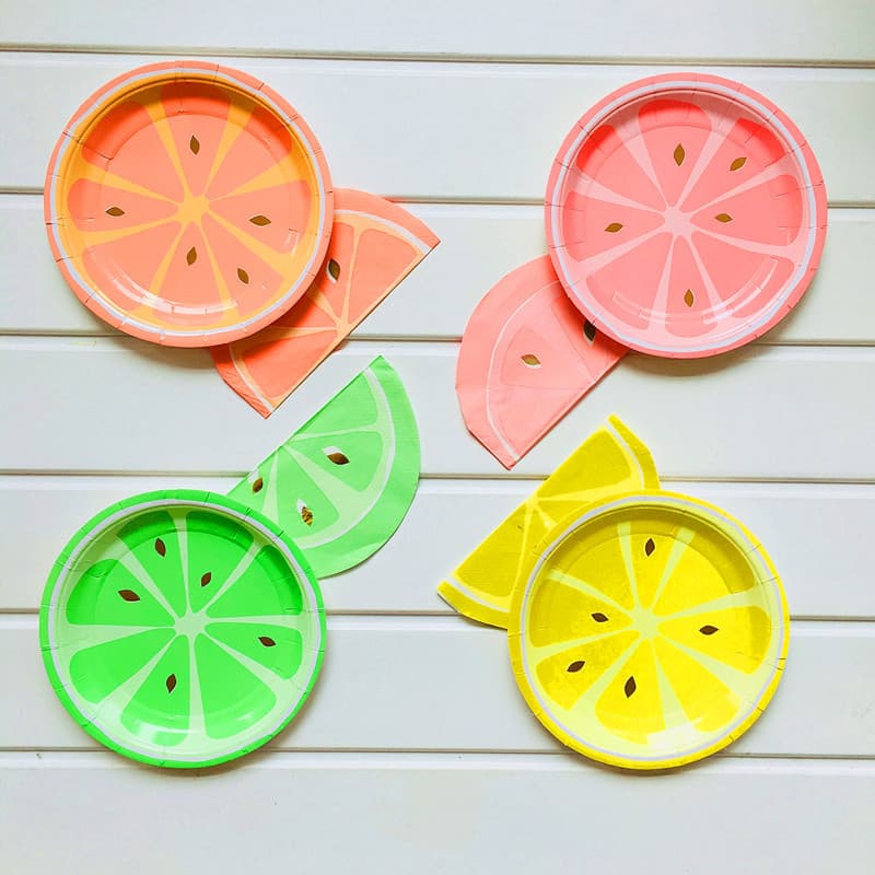 Children's birthday paper plate disposable plate cupcake paper plate picnic plate fruit decoration tableware degradable