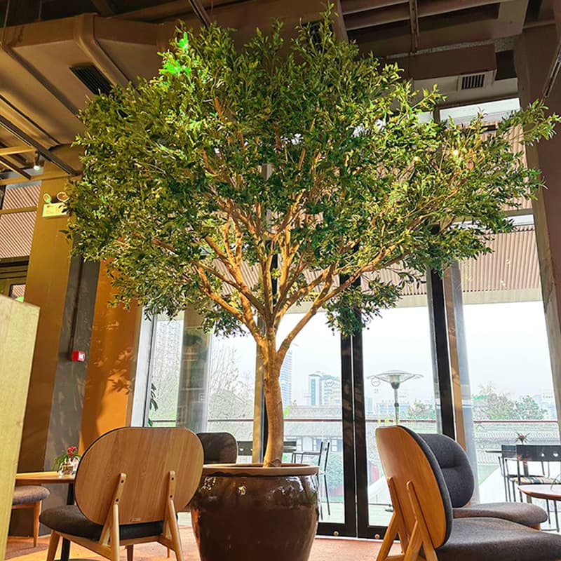 Simulated Olive Tree, Large Floor-Standing Artificial Green Plant for Indoor and Outdoor Landscape Decoration, Window Display, Shopping Mall Project Landscaping, Artificial Tree