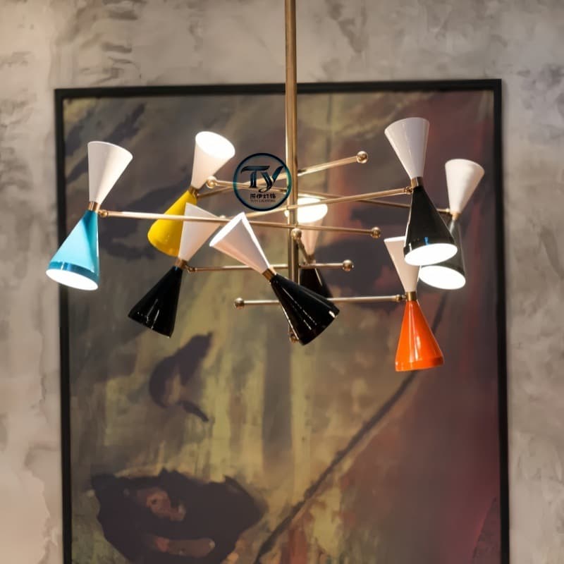 Nordic Macaron Multi-Head Pendant Light for Bedroom Living Room Apartment Adjustable Angle Cone Wall Lamp Table Lamp Floor Lamp