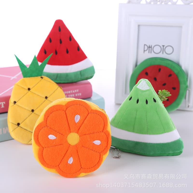 Plush Phone Bag Colors: Pineapple, Strawberry, Watermelon Cartoon Key Bag Korean Children's Cute Coin Purse Wholesale