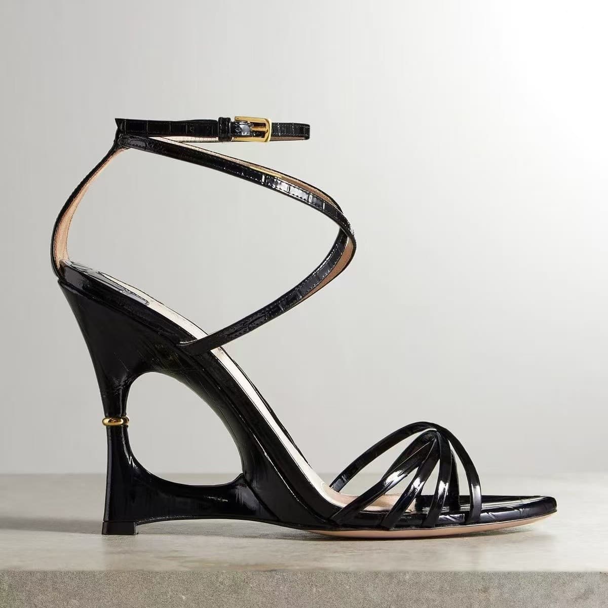 European and American Sandals Women 2026 New Cross-border Trade Source Factory Buckle Thin Heel Strap High Heel Sandals Plus Size Women's Shoes