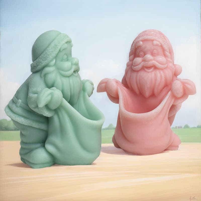Cross-border new style Santa Claus with cloth bag DIY Christmas scented candle plaster ornaments silicone mold