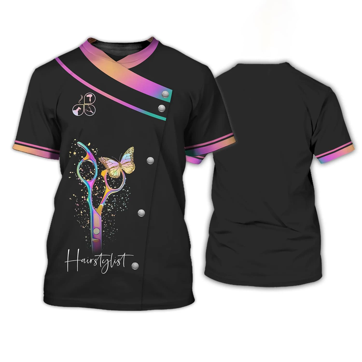 2024 New Barber Shop Hairdresser Women's T-Shirt 3D Print Customizable Men's and Women's Short Sleeve Top Factory Direct Supply