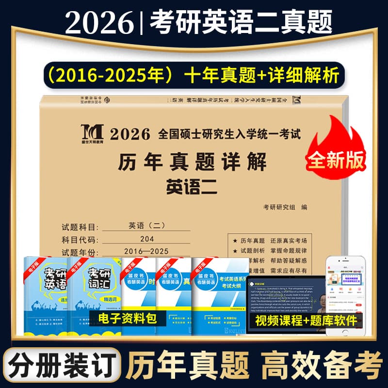 2026 Master's Degree Entrance Exam Materials: English II Past Papers with Detailed Explanations