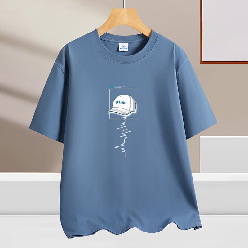 Summer 100% Cotton T-Shirt Short Sleeve Men's Round Neck T-Shirt Undershirt Full Cotton Loose Fit Tee Men's Clothing