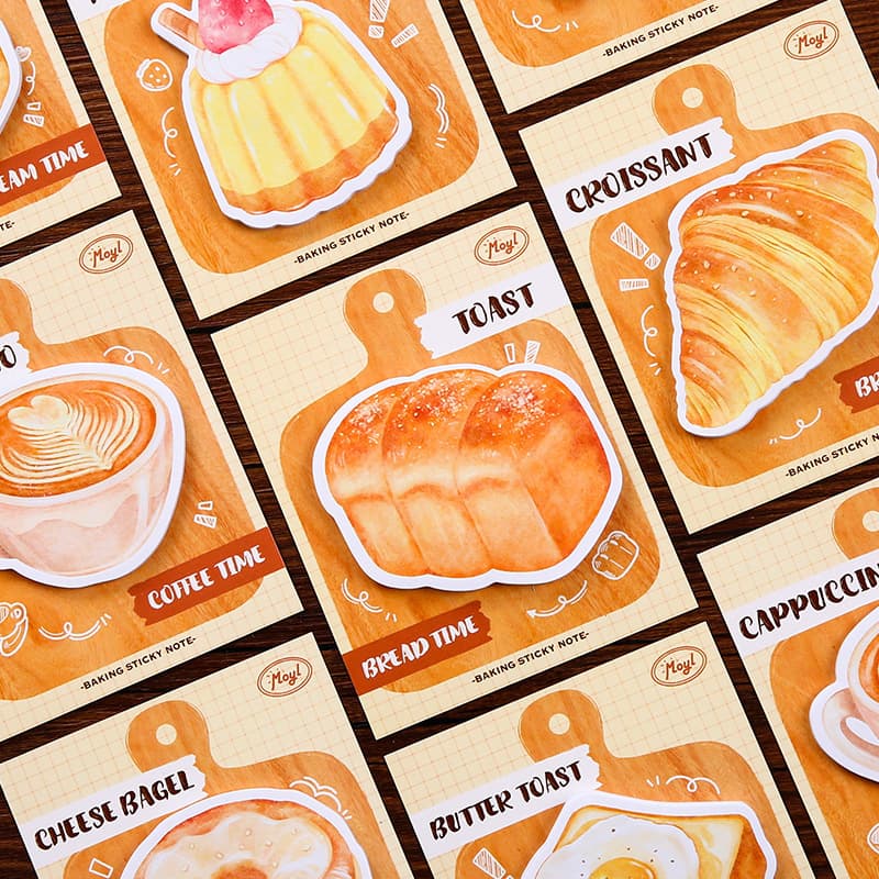 Bread Coffee Good Weather Sticky Notes Korean Style High Aesthetic N-Notes Baking Time American Style Tearable Sticker Notes