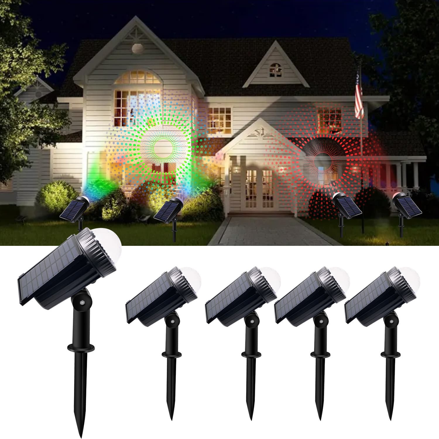 New Outdoor Solar Spotlights, Lawn Projection Droplet Lights, Flood Wall Lights for Road, Courtyard, and Garden Tree Illumination