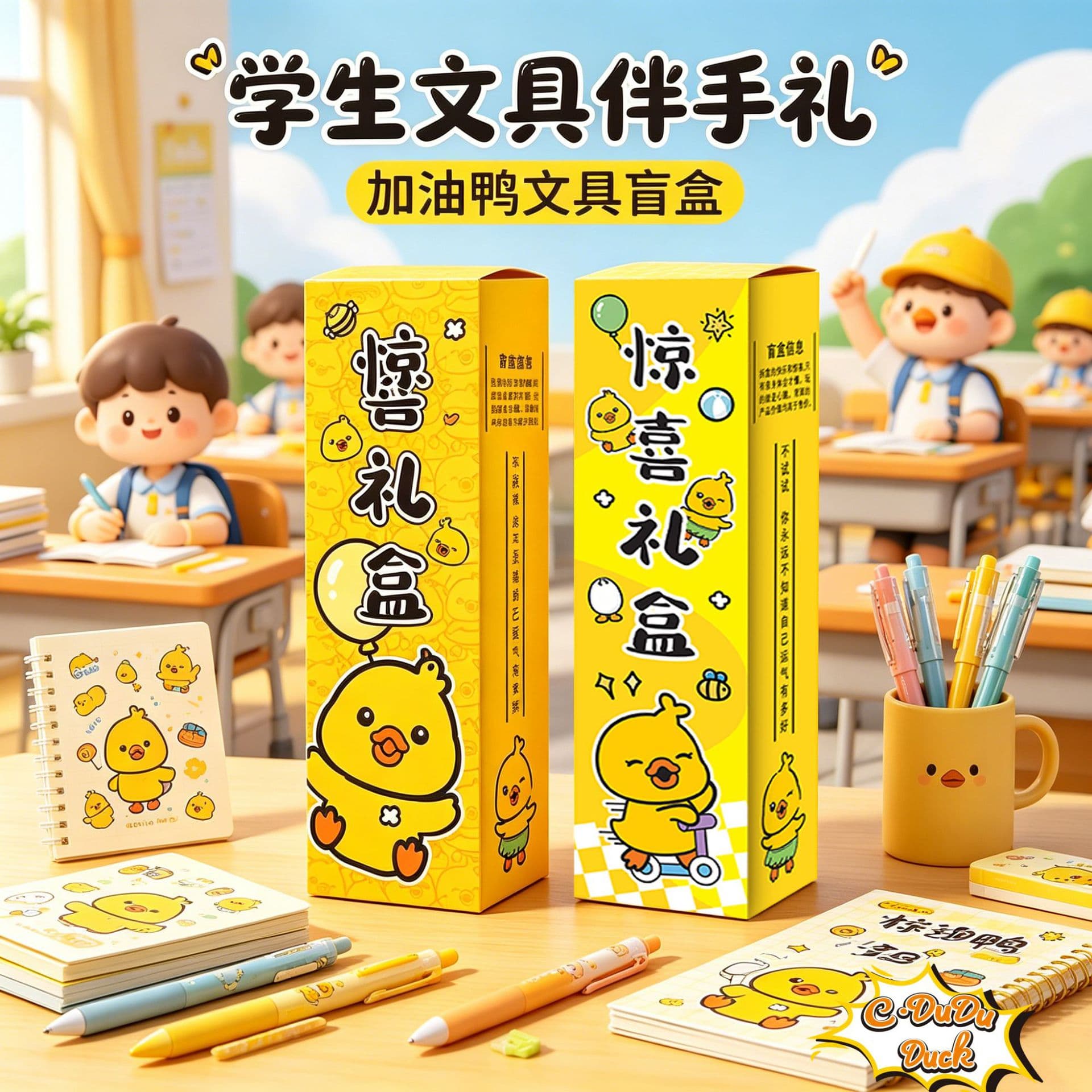 Little yellow duck pen blind box primary school student prizes stationery small gifts for school graduation practical souvenirs children's rewards