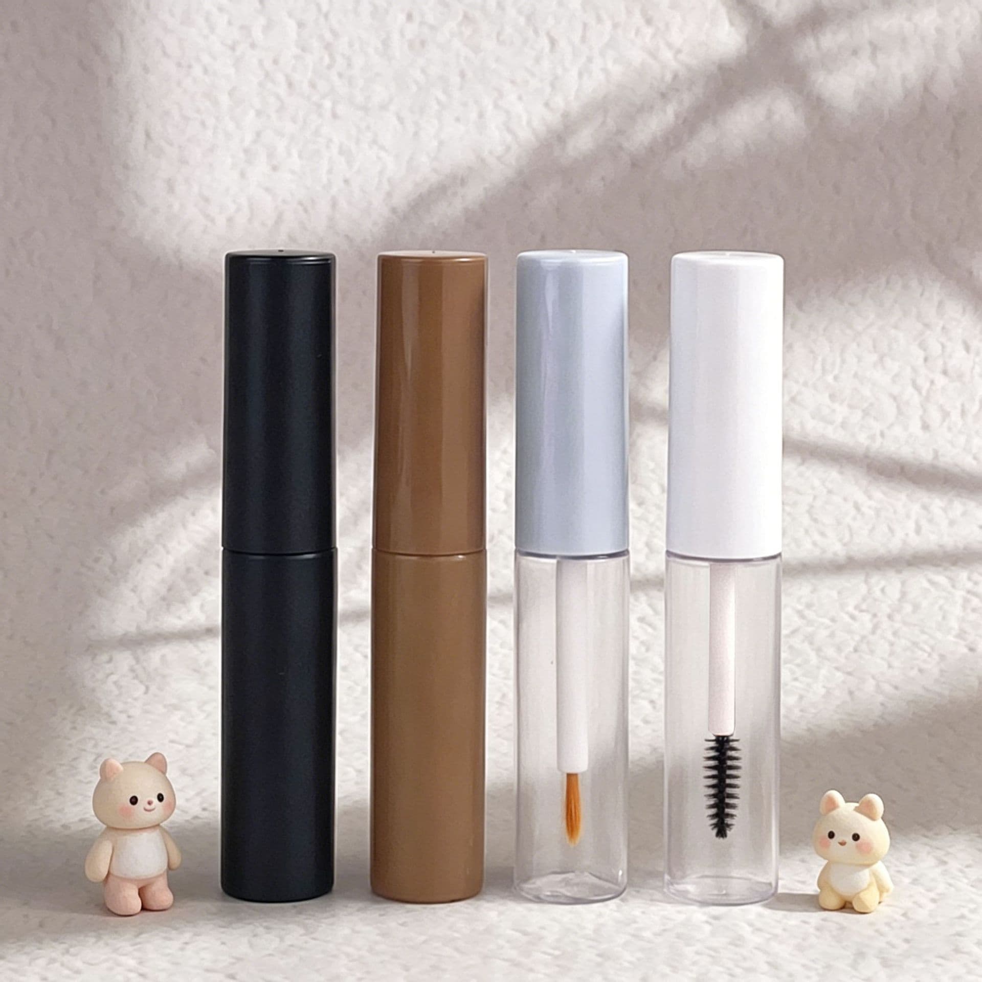 Empty Eyebrow Gel Bottle, Eyebrow Setting Gel Container, Plastic Round False Eyelash Glue Refill Bottle 6ml, Cross-border Eyebrow Cream Jar