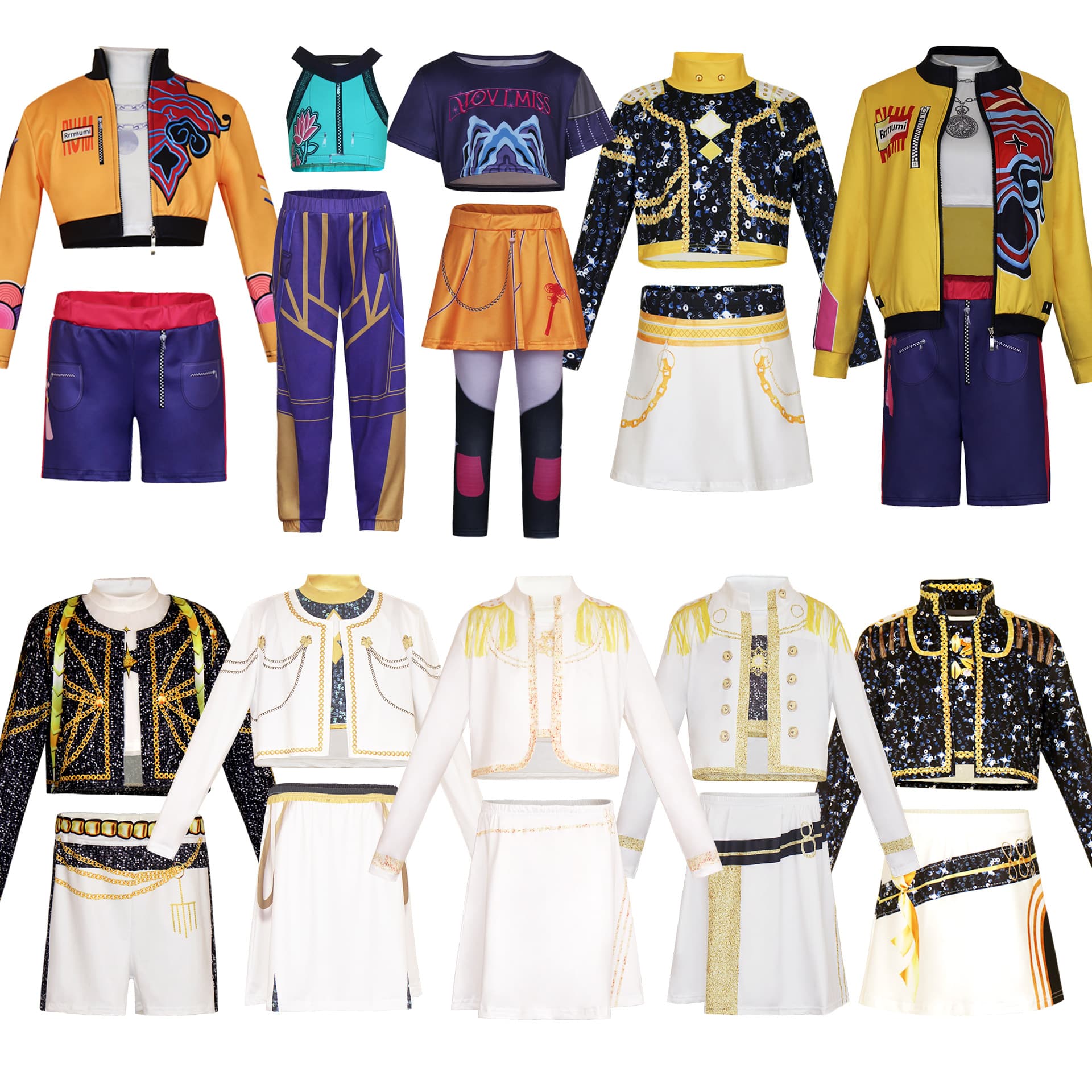 Halloween Costume Cross-Border European and American Witch Hunter Group Cos Costume Rumi Zoy Mirah Demon Hunter Suit