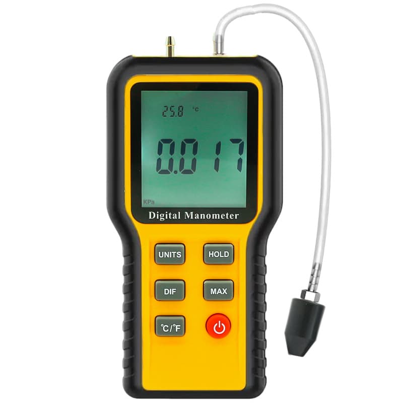 Digital Pressure Gauge QX-1201 Negative Pressure Meter Differential Pressure Gauge Vacuum Air Pressure Meter Wind Pressure Auto Repair Differential Pressure Gauge