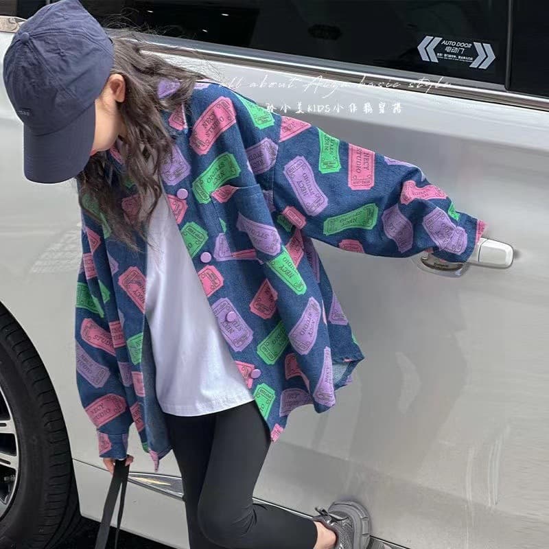 Korean Children's Clothing Girls' Stylish Spring/Autumn Shirt Kids Long-sleeve Top Autumn Clothes Trendy Shirt Outerwear