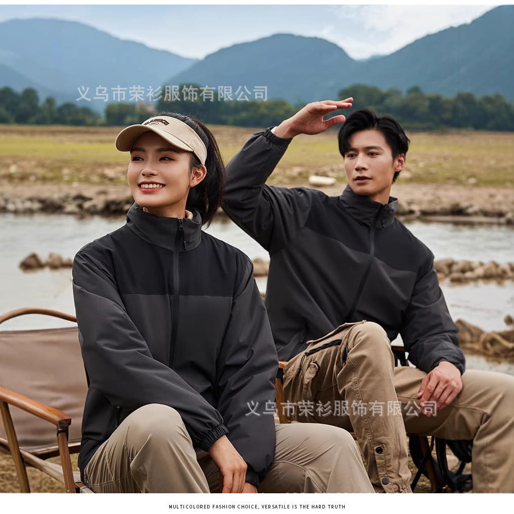 New Thick Fleece Stand Collar Work Jacket with Custom Logo Printing and Embroidery, Waterproof and Windproof Outerwear for Men and Women