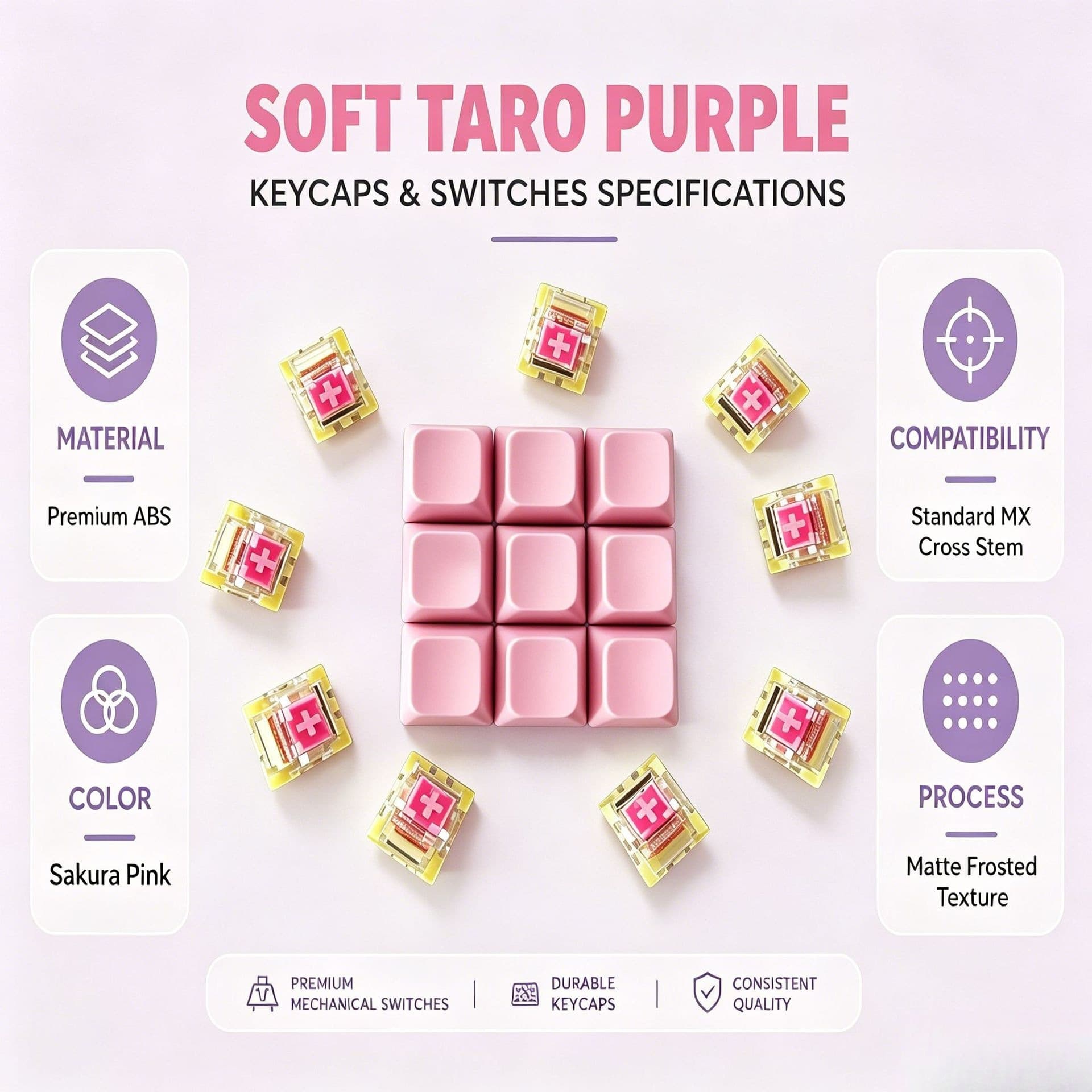 XDA Height Blank Keycaps Mechanical Keyboard Stress Relief Keys Pressure Toy Switch Accessories Pendant